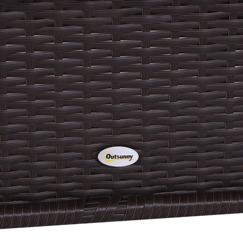 Set Salotto da Giardino in Rattan Sintetico 2 Divani e Tavolino Marrone