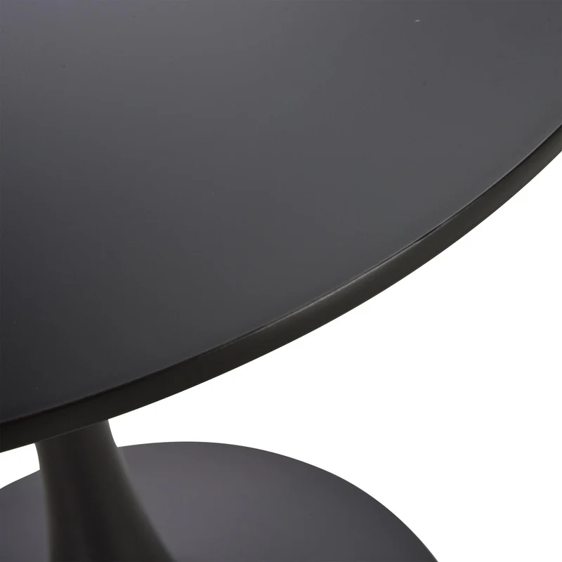 Tavolino da Giardino Ø70x73 cm in MDF e Acciaio Nero