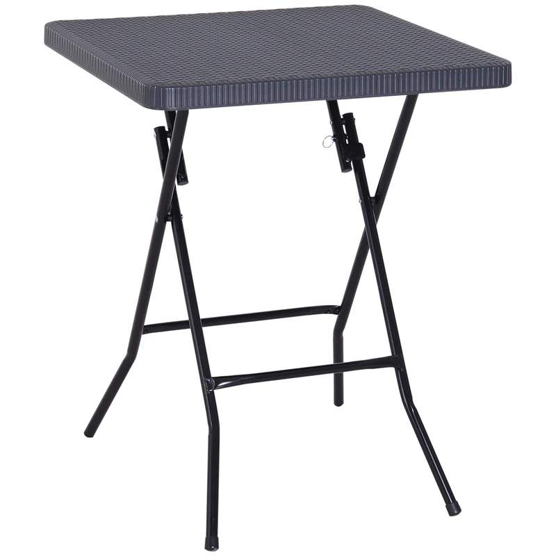 Tavolino Pieghevole da Giardino 60x60x74 cm Marrone