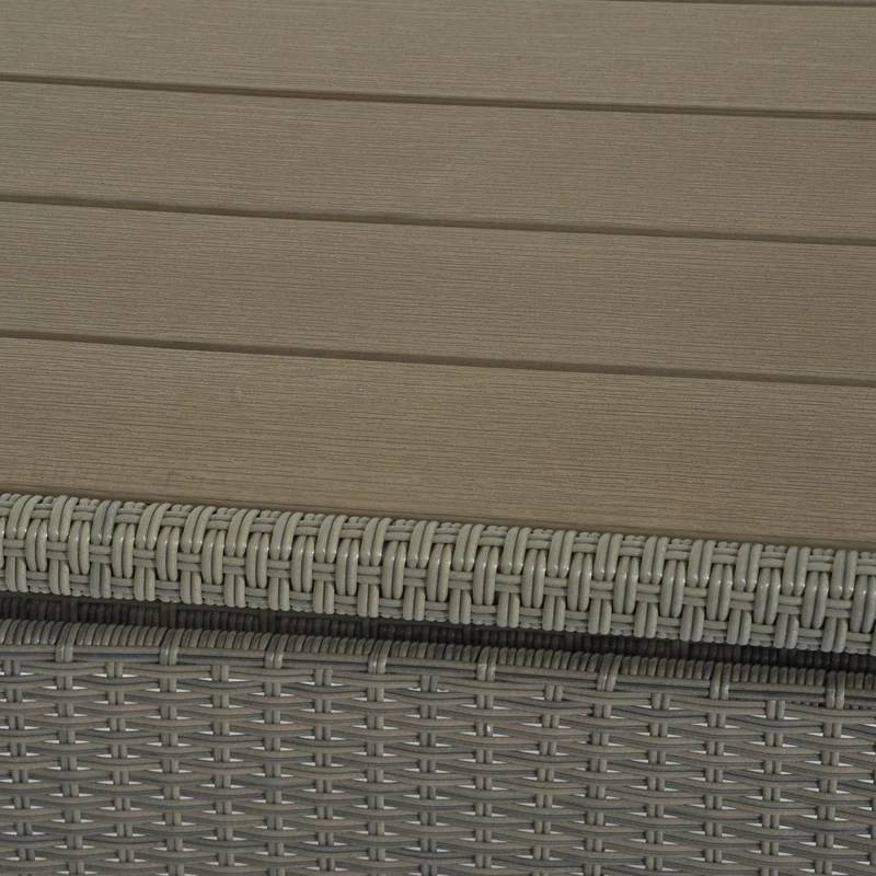 Tavolo da Giardino in Rattan Sintetico Grigio 150x85x74 cm