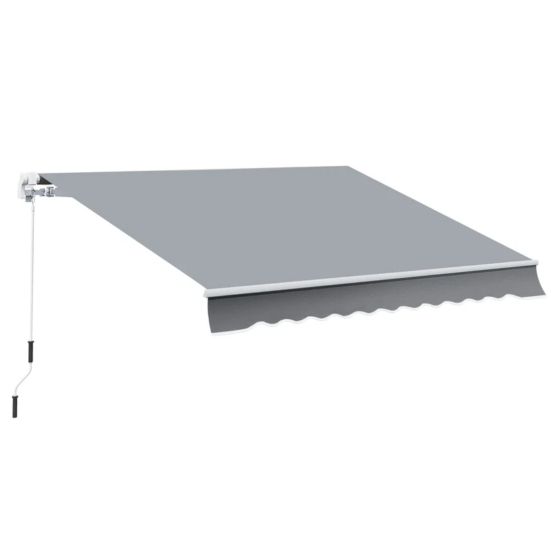 Tenda da Sole Avvolgibile a Parete 295x245 cm in Alluminio e Poliestere Grigio