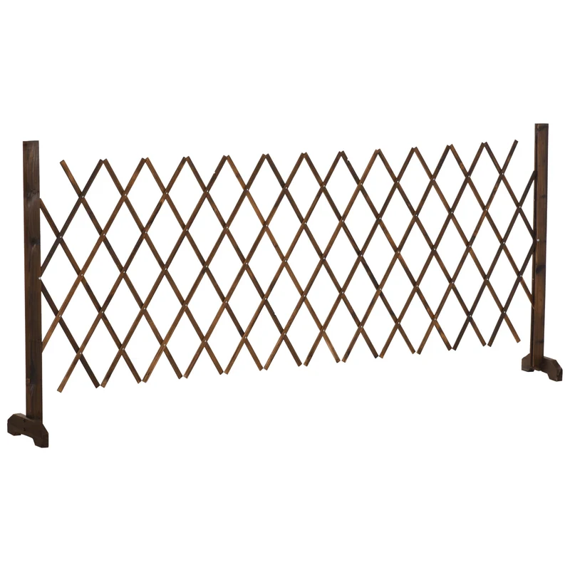 Recinzione da Giardino con Larghezza Regolabile 37-225 cm in Legno Effetto Carbonizzato