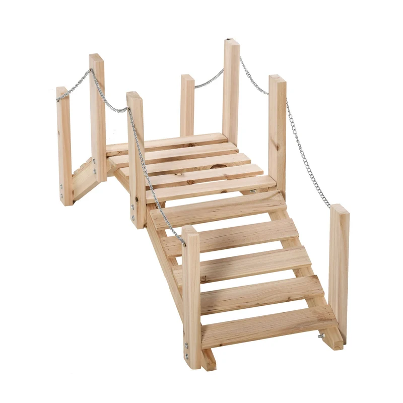 Portapiante Fioriera da Giardino 100x32x48 cm a Forma di Ponte in Legno