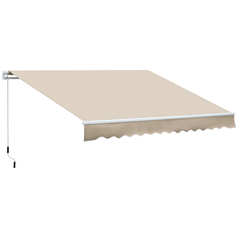 Tenda da Sole Avvolgibile a Parete 3,5x2,5m in Alluminio e Poliestre Beige