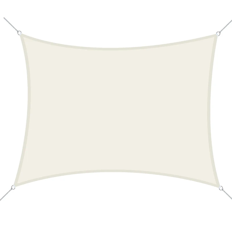 Tenda a Vela Ombreggiante Rettangolare 4x6m in Poliestere Bianco Crema