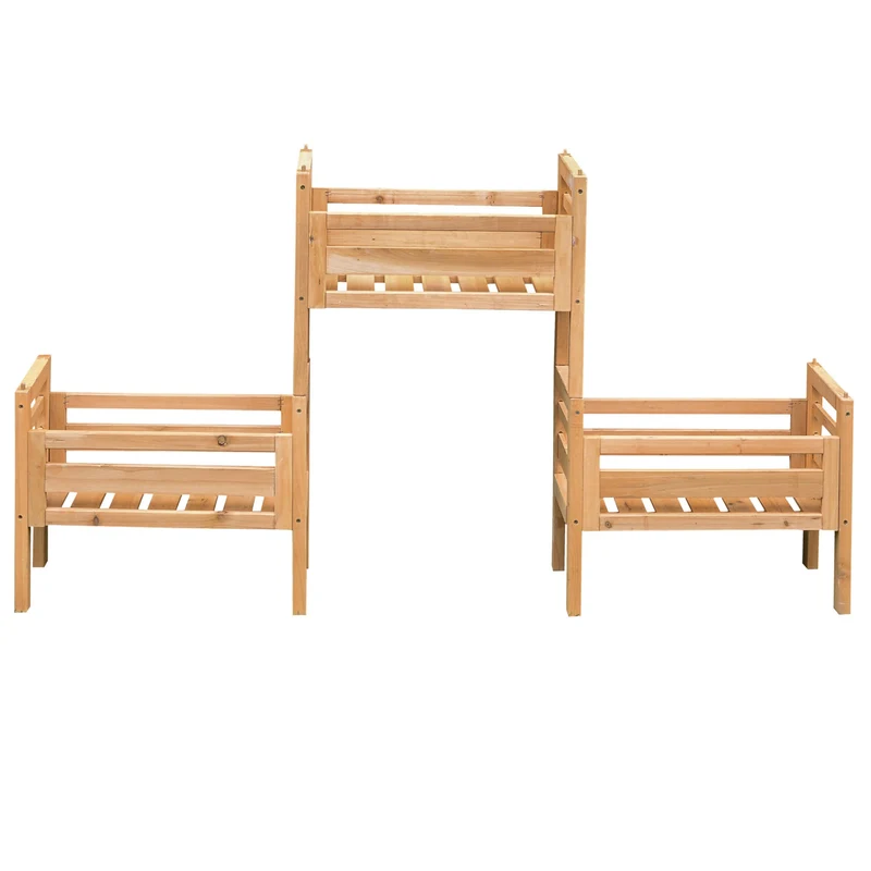 Portapiante Modulare 3 Livelli 50,8x22,8x40,6 cm in Legno di Abete Giallo