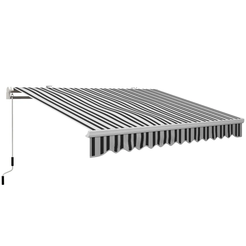 Tenda da Sole a Bracci 395x245 cm Avvolgibile a Manovella Blu e Bianco