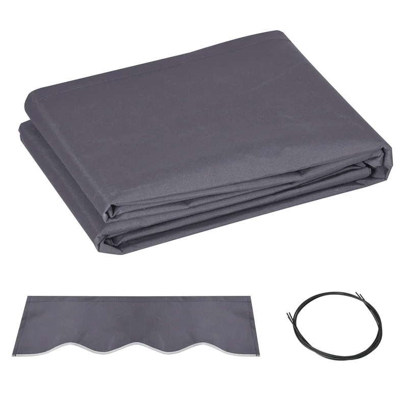 Telo di Ricambio per Tenda a Bracci Retrattile 347x240 cm in Poliestere Anti UV Grigio