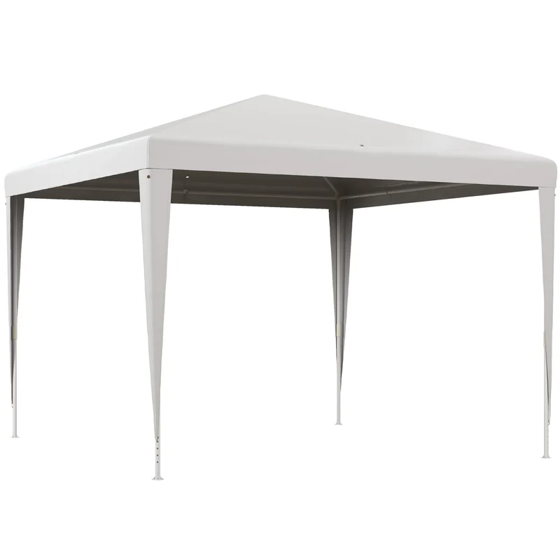 Gazebo da Giardino 293x293 cm Pieghevole e Portatile con Copertura Anti UV Bianco