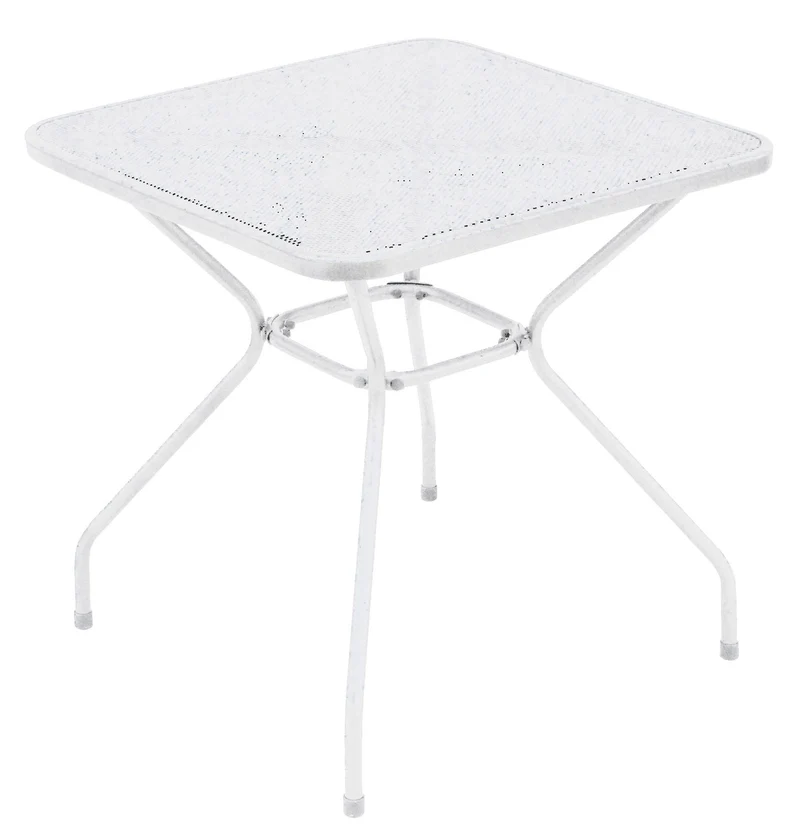 Tavolo Quadrato da Giardino 70x70 cm in Ferro Vorghini Bardolino Avorio