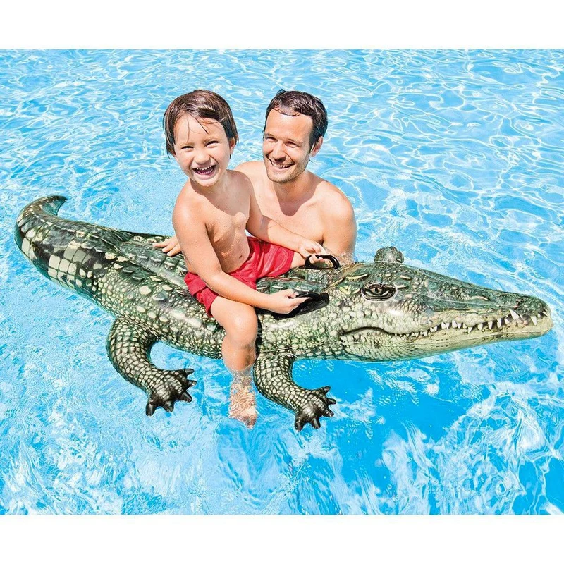 Materassino Cavalcabile Gonfiabile per Bambini a Forma di Coccodrillo 170x86 cm Intex