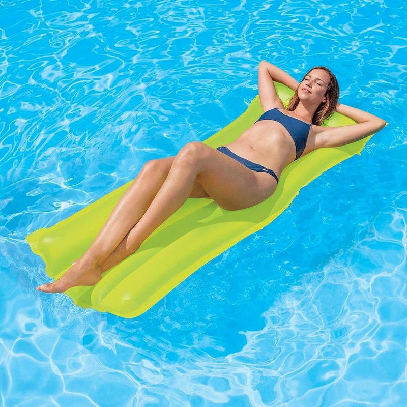 Materassino Gonfiabile da Mare Spiaggia 183x76 cm Neon Giallo 59717Np/Ep Intex