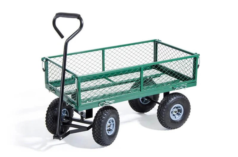 Carrello in Acciaio per Giardino con 4 Ruote Tassellate Max 150Kg Bertozzi