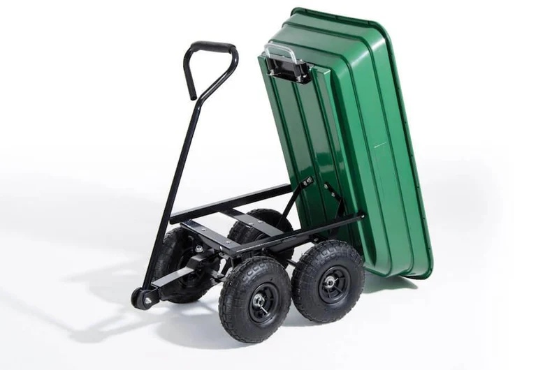Carrello da Giardino Ribaltabile in Abs 4 Ruote Gonfiabili Max 250Kg Bertozzi