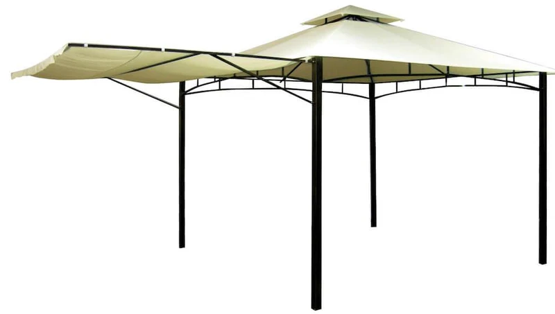 Gazebo da Giardino 3.3X3.3M Struttura in Metallo Telo Naturale Bertozzi Antigua