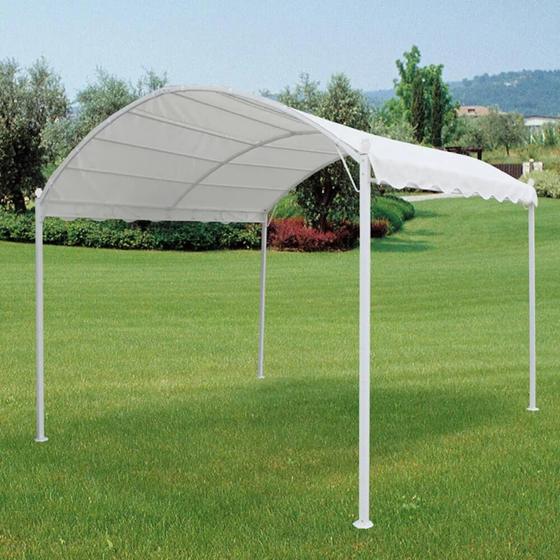 Gazebo da Giardino 3X3M Struttura in Metallo Bianco Bertozzi Onda