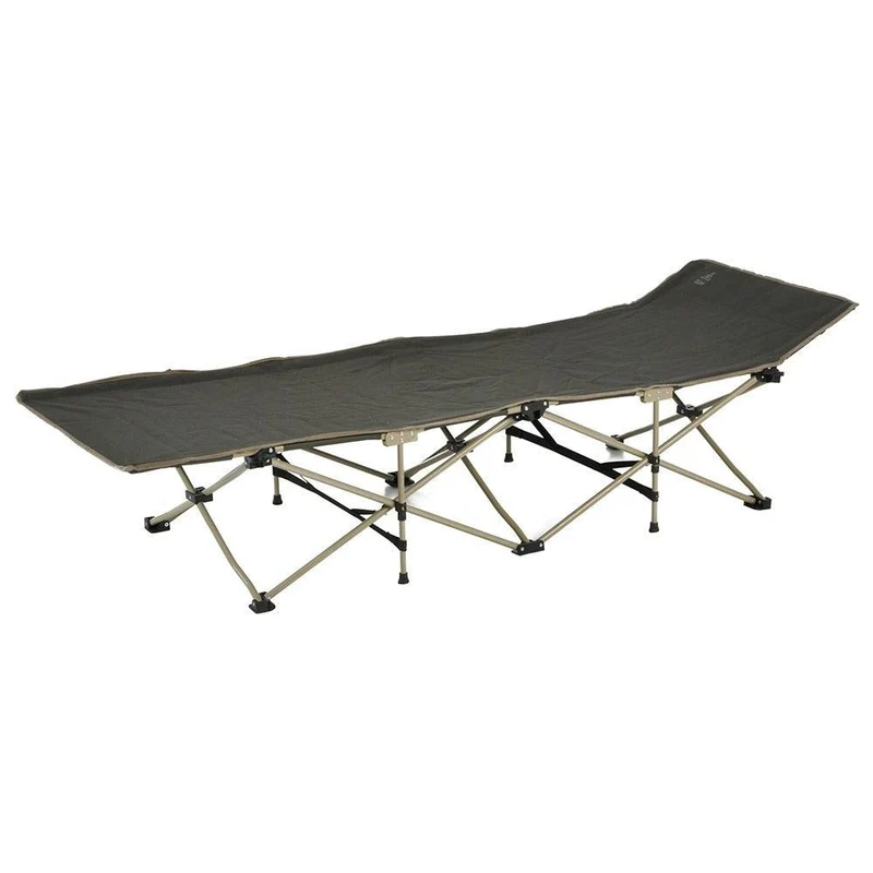 Brandina Pieghevole da Campeggio 191x70x48 cm in Ferro e Tessuto Oxford Easy Verde Scuro