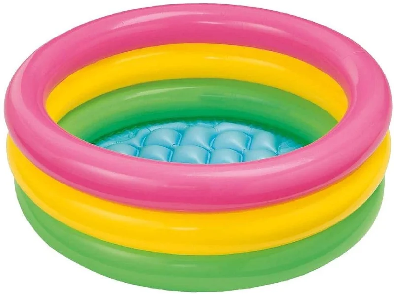 Piscina Gonfiabile per Bambini 3 Anelli Ø61x22 cm Intex Baby Sunset 57107