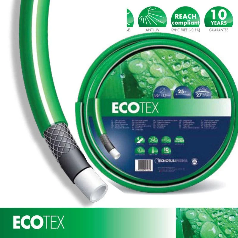 Tubo Pompa dell'Acqua da Giardino Plus 15 Metri 1/2" 4 Strati Eco Tec Verde