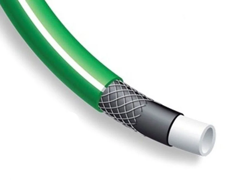 Tubo Pompa dellAcqua da Giardino 50 Metri 1/2 4 Strati in PVC Verde