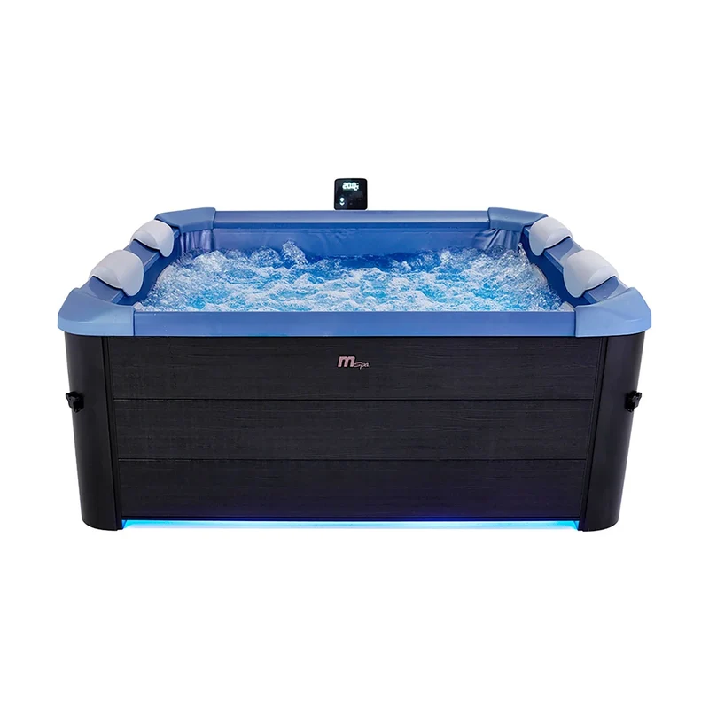 Vasca Idromassaggio da Esterno Spa Smontabile 160x160x65 cm 6 Persone Oslo Sapphire Pannello OLED