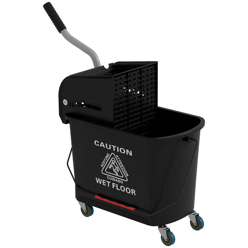 Carrello Pulizie con Secchio da 20 L e Strizzatore 60x27x70.5 cm Nero