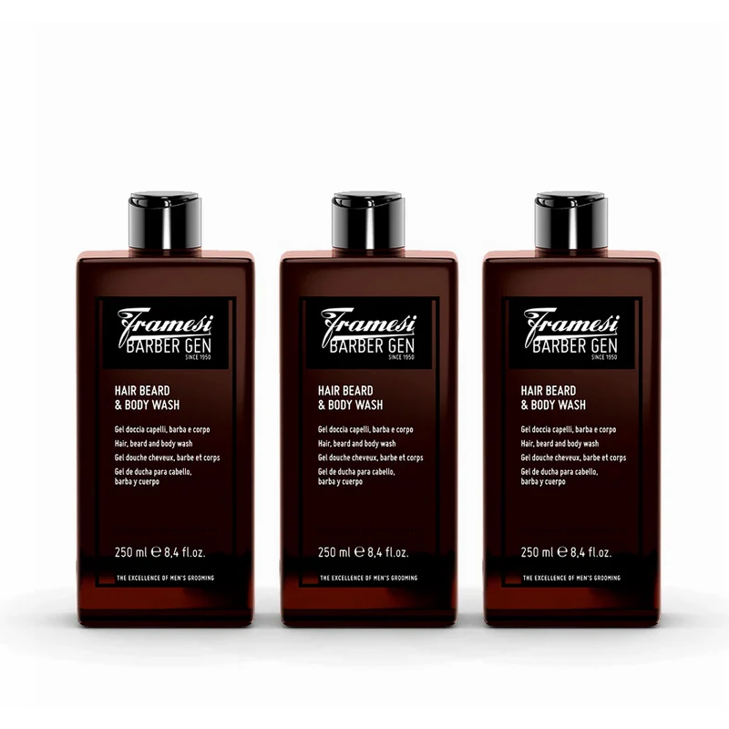 TRIO SET FRAMESI BARBER GEN HAIR BEARD & BODY WASH