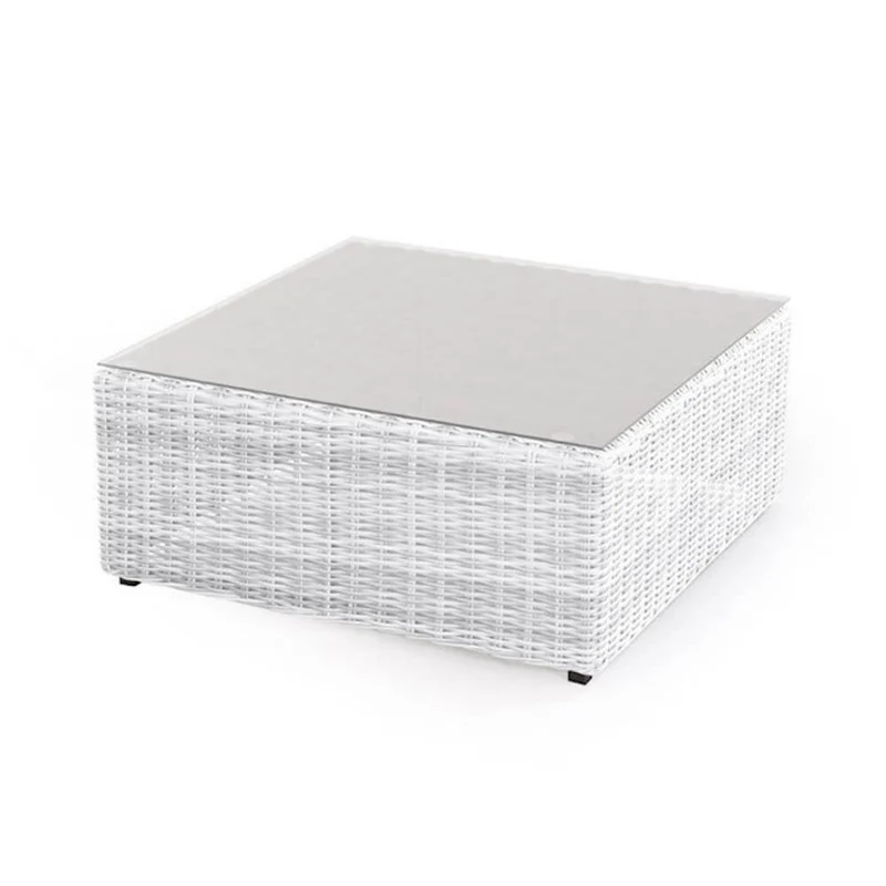 Tavolino da Giardino in Polyrattan Bianco Bertozzi Diletta