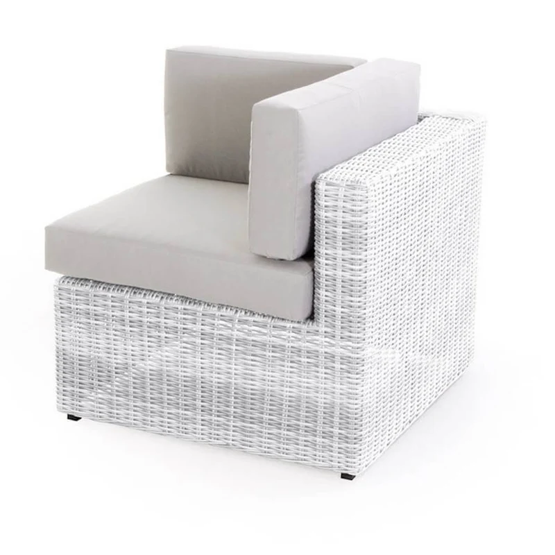 Poltrona Angolare da Giardino in Polyrattan Bianco Bertozzi Diletta