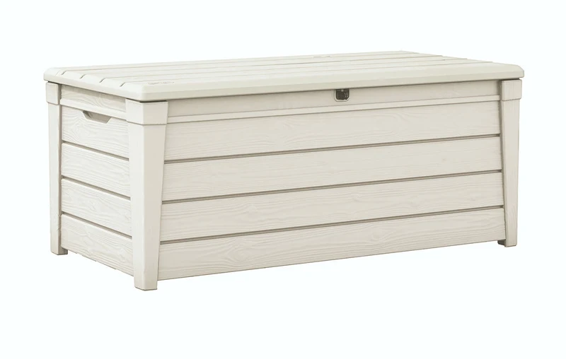Baule da Esterno Keter Brightwood 145x69,7x60,3 cm in Resina Bianco
