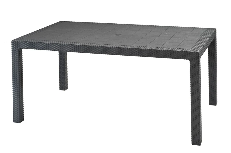 Tavolo da Giardino Keter Melody 160,5x94,5x74,5 cm Effetto Rattan e Legno Grafite