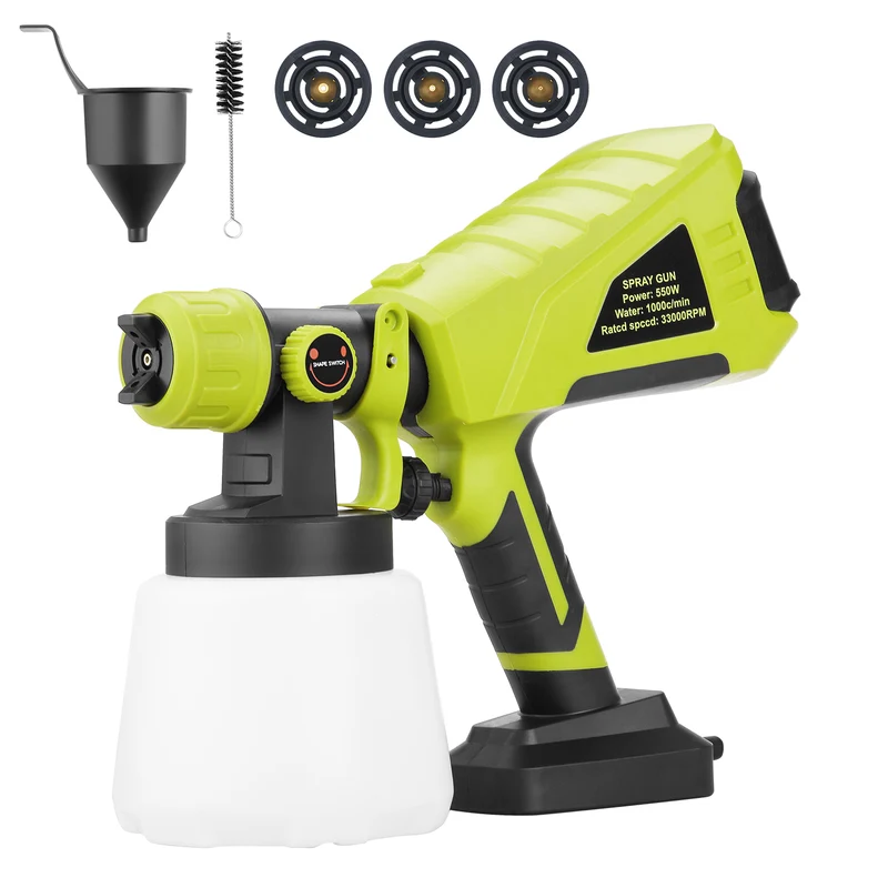 DEWINNER Paint Sprayer 550W 1000ml/min, Fence Paint Sprayer Detachable Container,3 Spray Patterns, HVLP Corded Spray Gun with 3 Nozzle Sizes for Fence,Cabinet, Home Painting